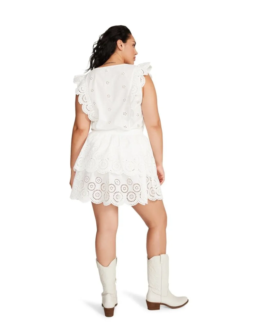 New Jayda Ruffle Cotton Eyelet Minidress Mini