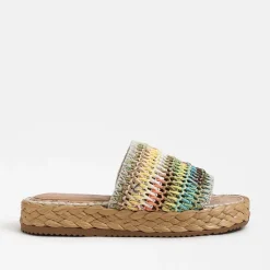 Sale Wallis Platform Slide Rainbow Weave Sandal