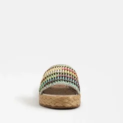 Sale Wallis Platform Slide Rainbow Weave Sandal