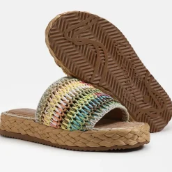 Sale Wallis Platform Slide Rainbow Weave Sandal
