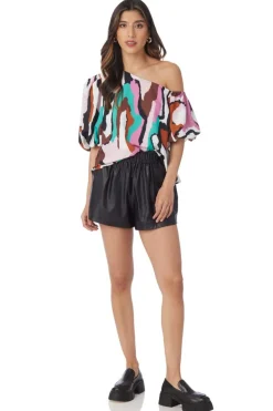 Discount Cailan Short Black Leather Shorts