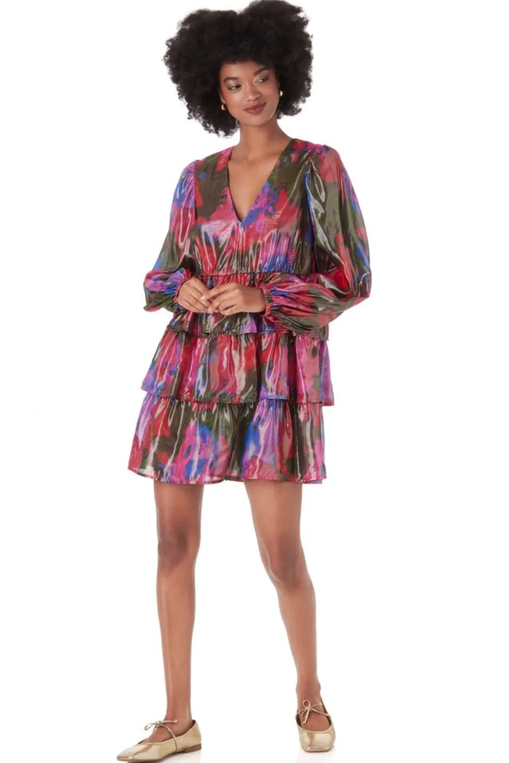 Sale Lauren Dress Blurred Floral Mini