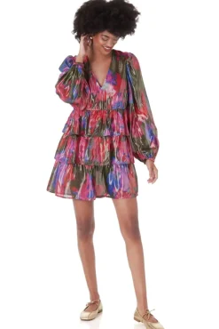 Sale Lauren Dress Blurred Floral Mini