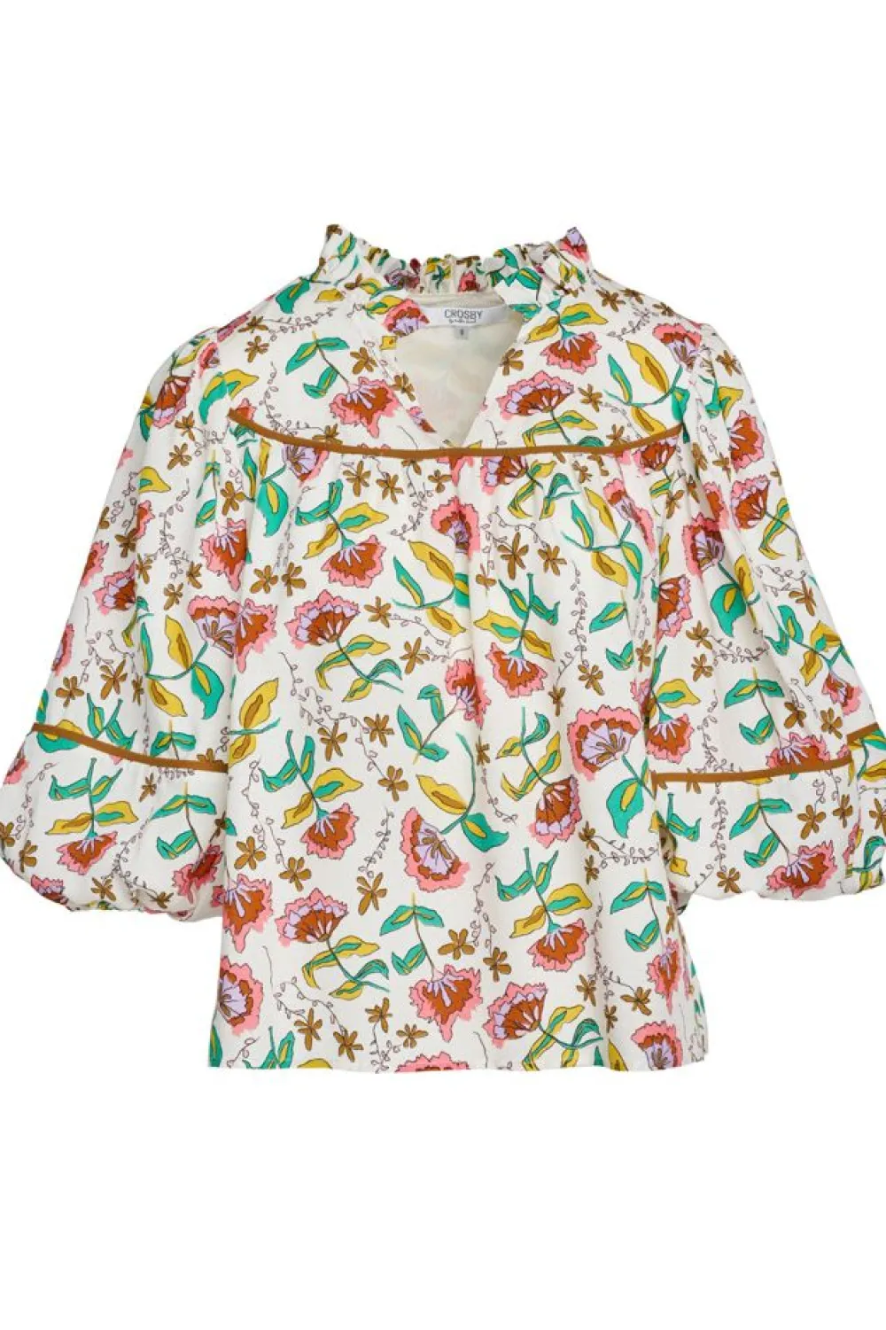 Fashion Rosie Top Woodcut Floral Blouses