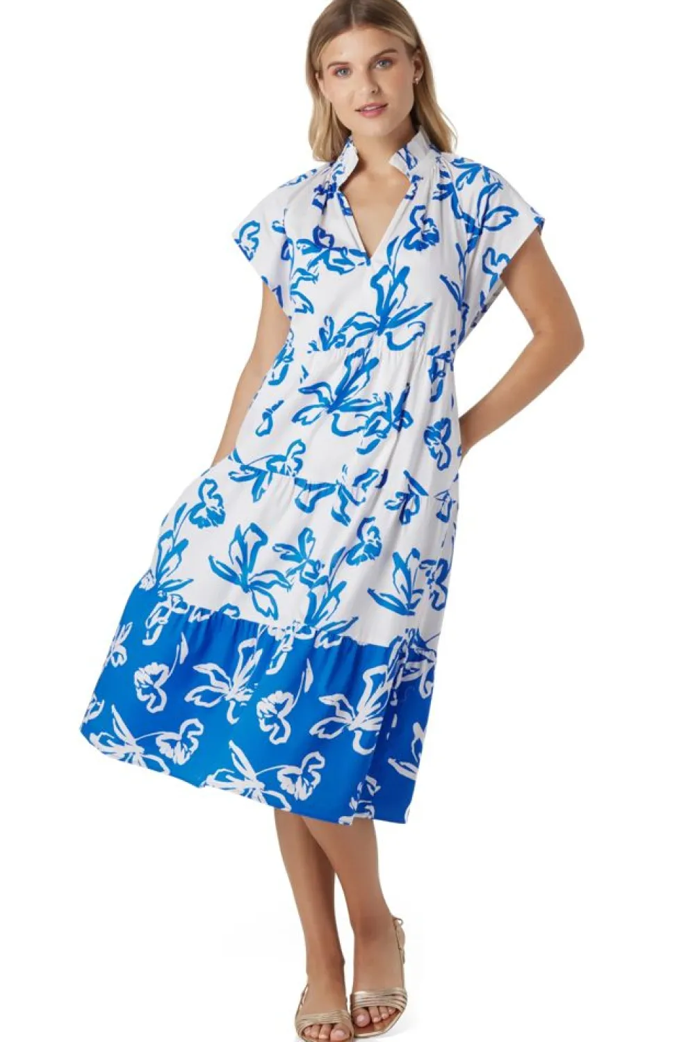 Clearance Watts Dress Park Foral Mix Midi