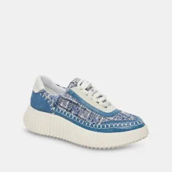 Shop Dolen Navy Multi Woven Sneakers Sneaker