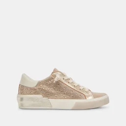 Flash Sale Zina Crystal Gold Suede Sneaker