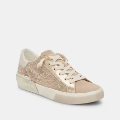 Flash Sale Zina Crystal Gold Suede Sneaker