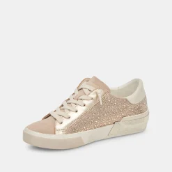 Flash Sale Zina Crystal Gold Suede Sneaker
