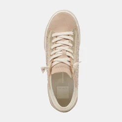 Flash Sale Zina Crystal Gold Suede Sneaker