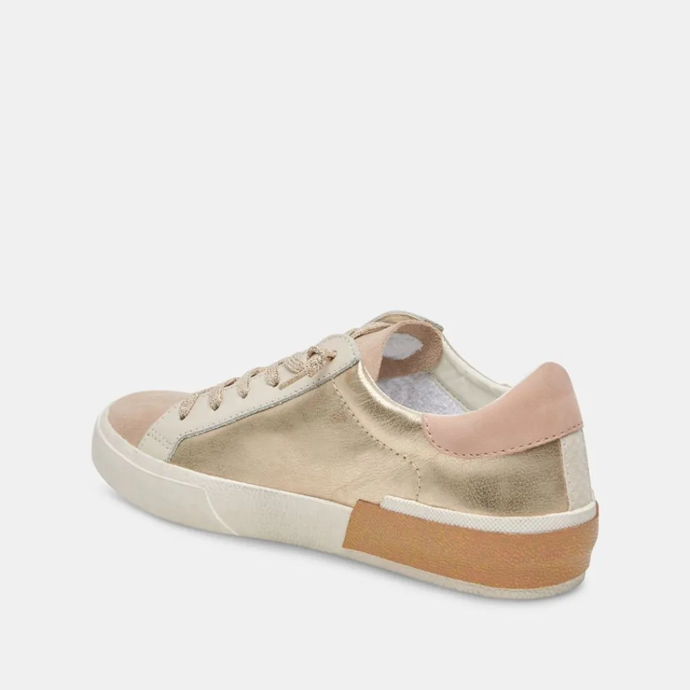 Hot Zina Gold Leather Sneaker