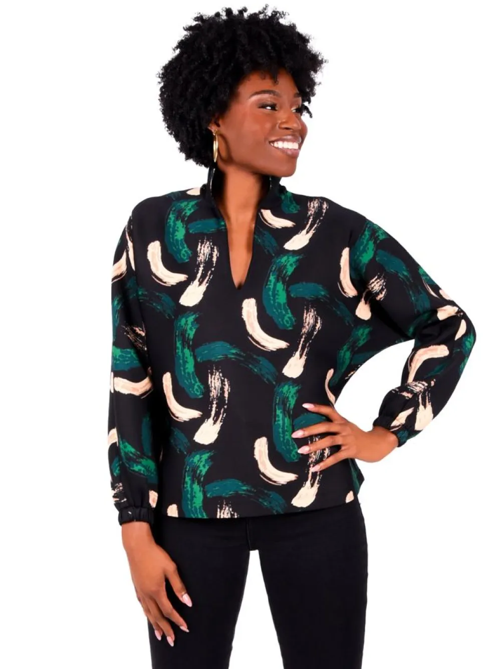Store Poppy Pop-Over Bijou Brush Blouses