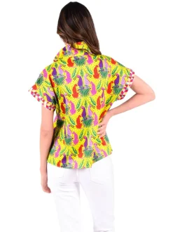 Hot Poppy Pullover Peekaboo Blouses