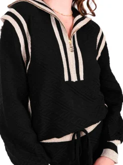 Hot Poppy Pullover Sweater Black Monogram Sweaters