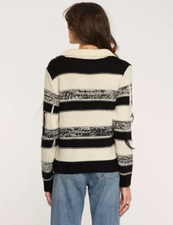 Shop Joy Sweater In Ivory Stripe Sweaters