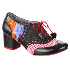 Online Clara Bow Black Floral Loafers/Oxfords