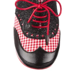 Online Clara Bow Black Floral Loafers/Oxfords