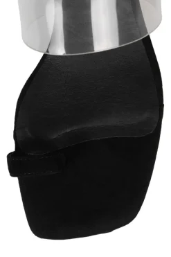 Cheap Calculate Black Suede Sandal Sandal