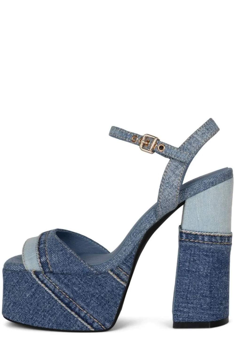 Online Girlfriend Blue Denim Platform Heel