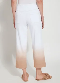 Flash Sale Dip Dye Ombre Wide Leg Crop Jeans