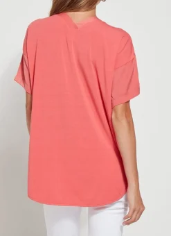 Sale Stevie Top Coral Touch Blouses