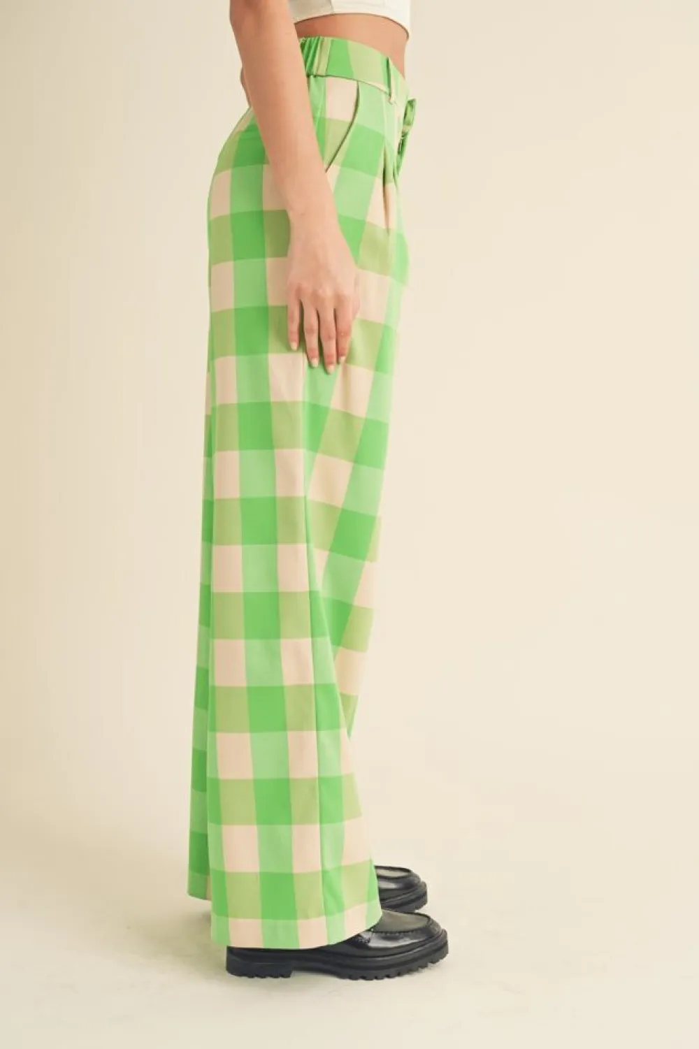 Store &Merci Green Apple Plaid Trouser Pants