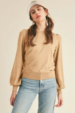 Cheap &Merci Pointelle Puff Sleeve Sweater Sweaters