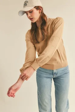 Cheap &Merci Pointelle Puff Sleeve Sweater Sweaters