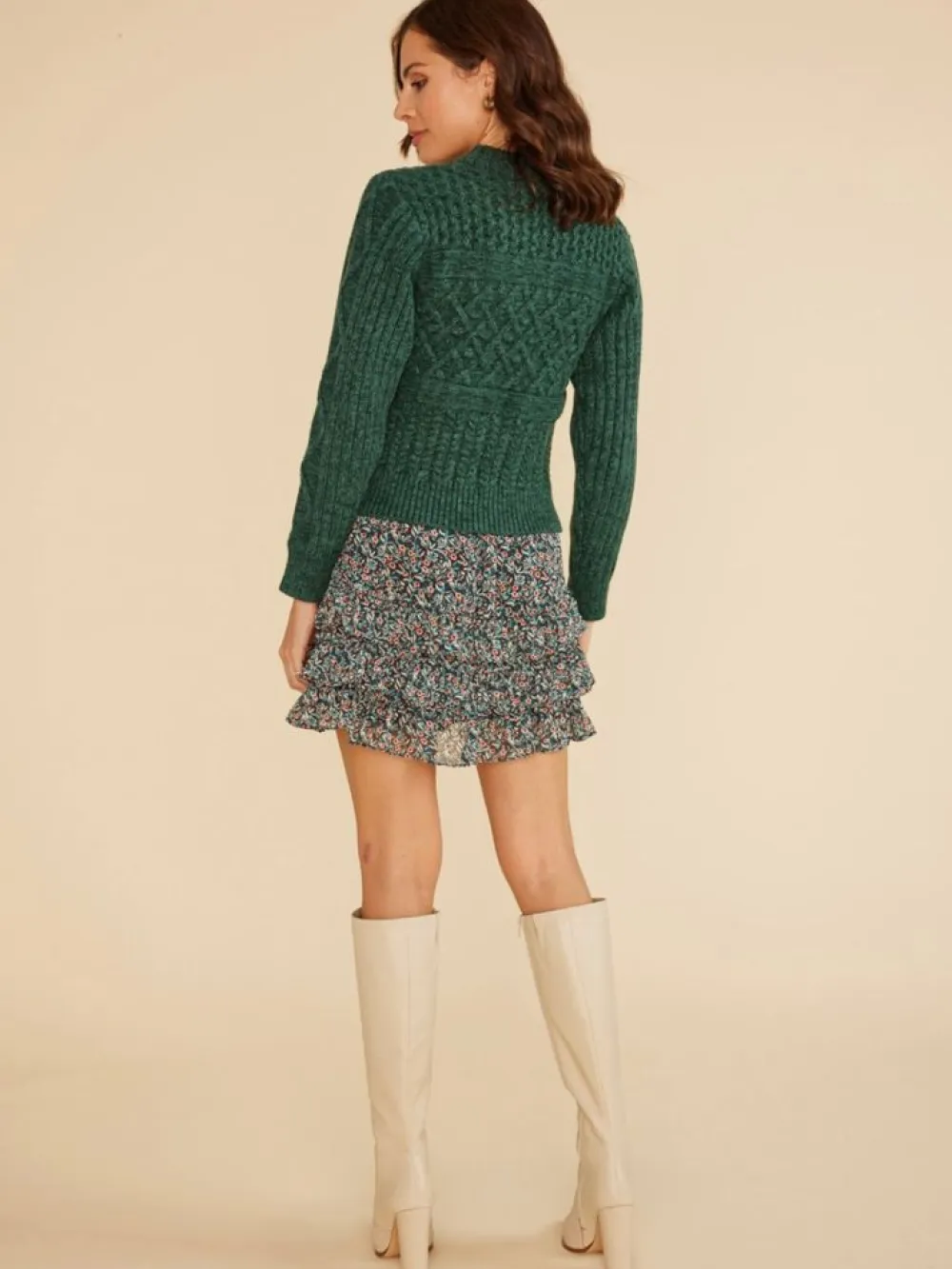 Online Kira Green Knit Jumper Sweaters