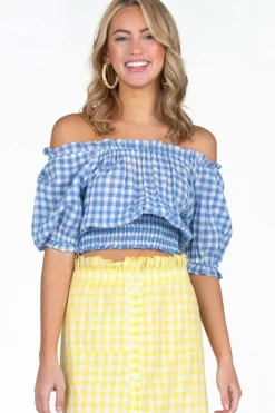Hot Gia Top Riviera Gingham Blouses