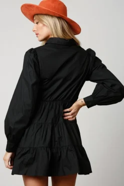 Online Star Sequin Patch Shirt Dress Mini