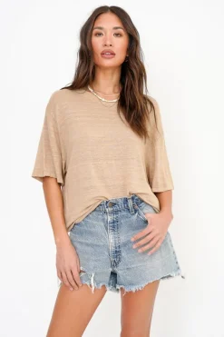 Discount Edie Linen Boyfriend Tee T-Shirts