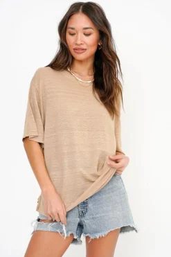Discount Edie Linen Boyfriend Tee T-Shirts