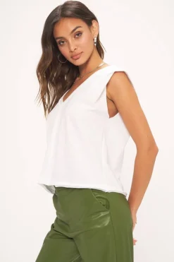 Discount Lexi Exagerated Shoulder Tank Tanks