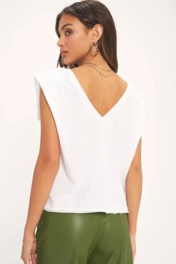 Discount Lexi Exagerated Shoulder Tank Tanks