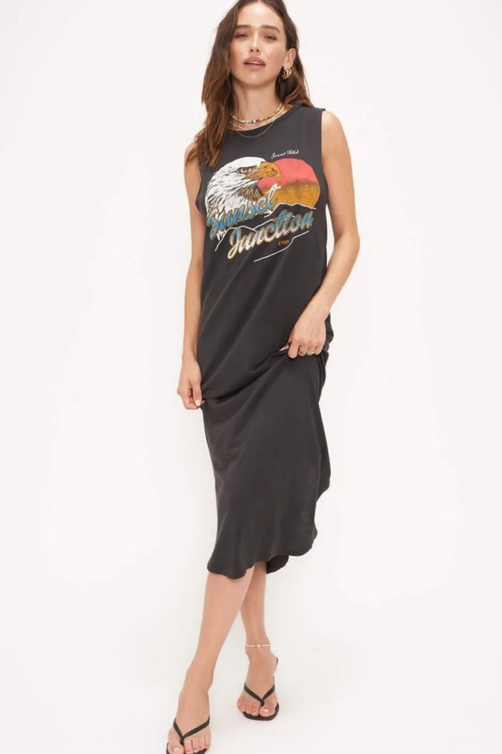 Clearance Sunset Junction Tank Dress Midi