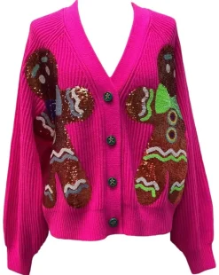 Shop Gingerbread Hot Pink Cardigan Sweaters