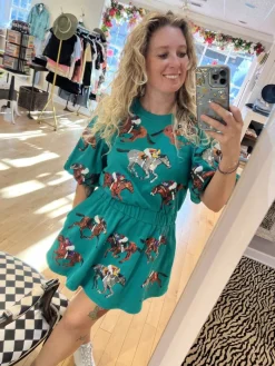 Store Green Horse & Jockey Dress Mini