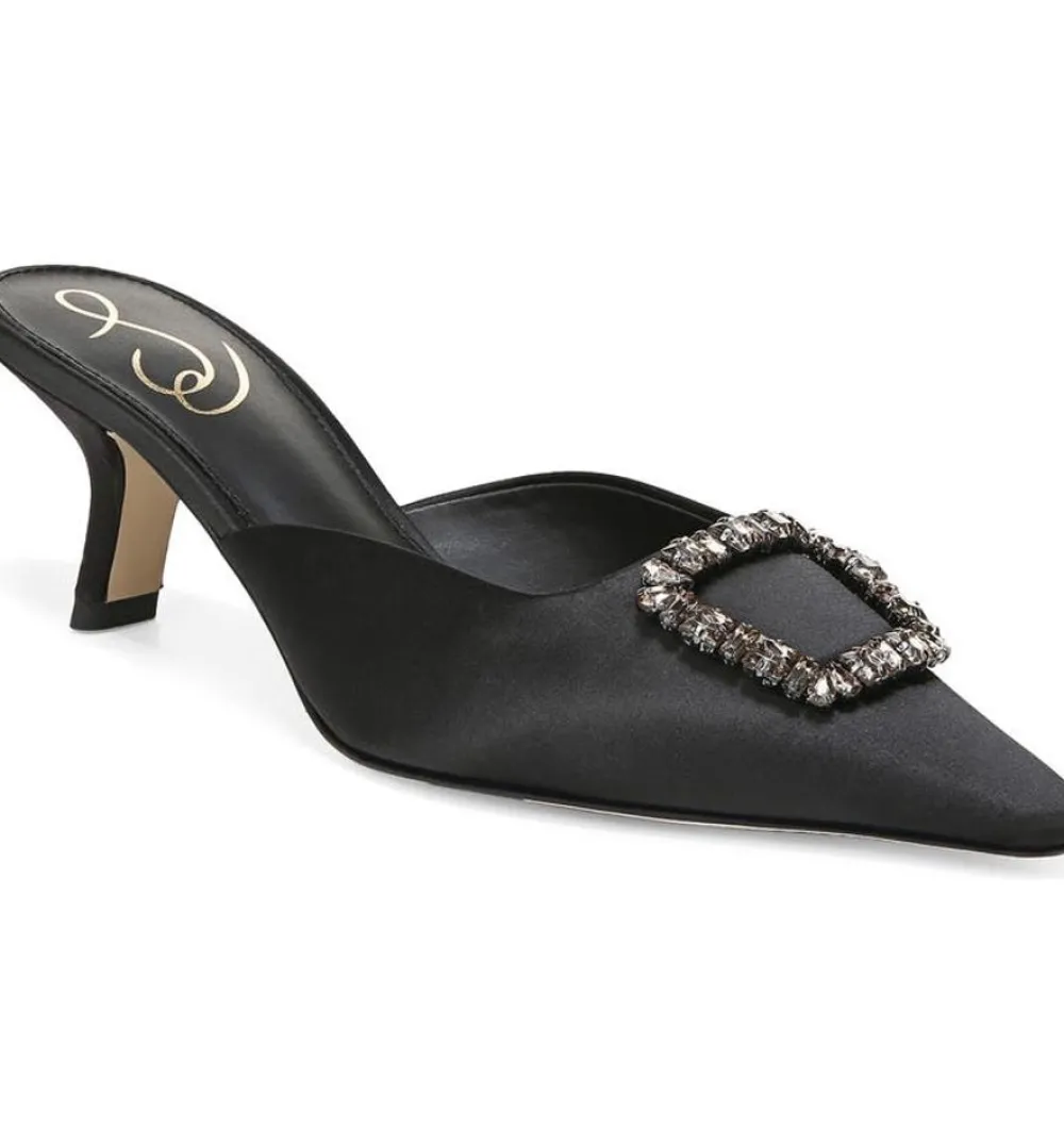 Online Brit Jewel Black Satin Heel