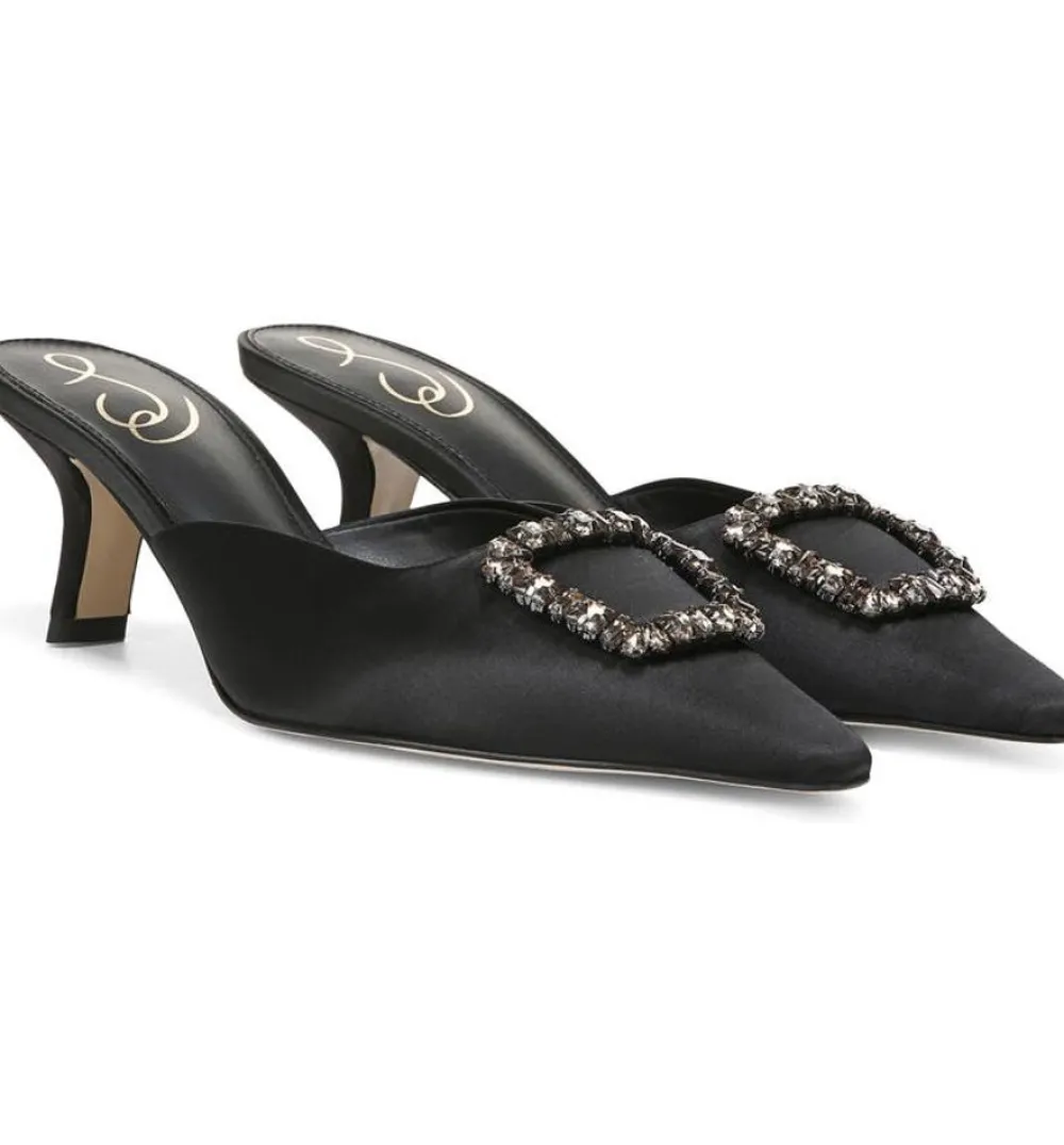 Online Brit Jewel Black Satin Heel