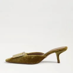 Outlet Brit Kitten Heel Mule Chartreuse Heel
