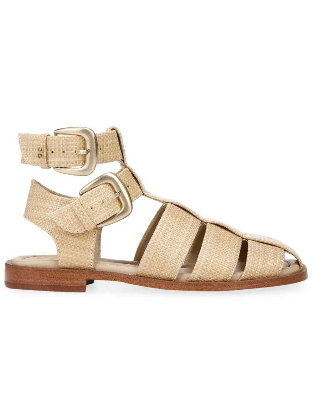 Outlet Dawn Ankle Buckle Sandal Bleached Beechwood Weave Sandal