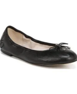Best Felicia Black Leather Flat