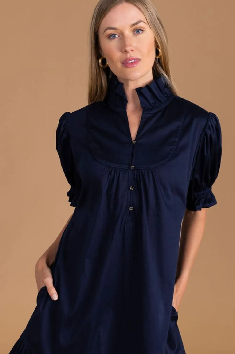 New S'Edge Apparel Erin Dress In Passport Midi