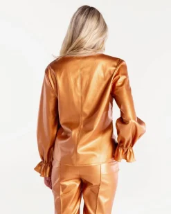 Outlet S'Edge Apparel Murphy Top Copper Blouses