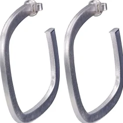 Clearance Square Elisa Hoops Silver Jewelry