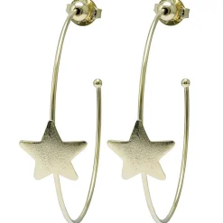 Best Ursa Single Star Hoops Gold Jewelry