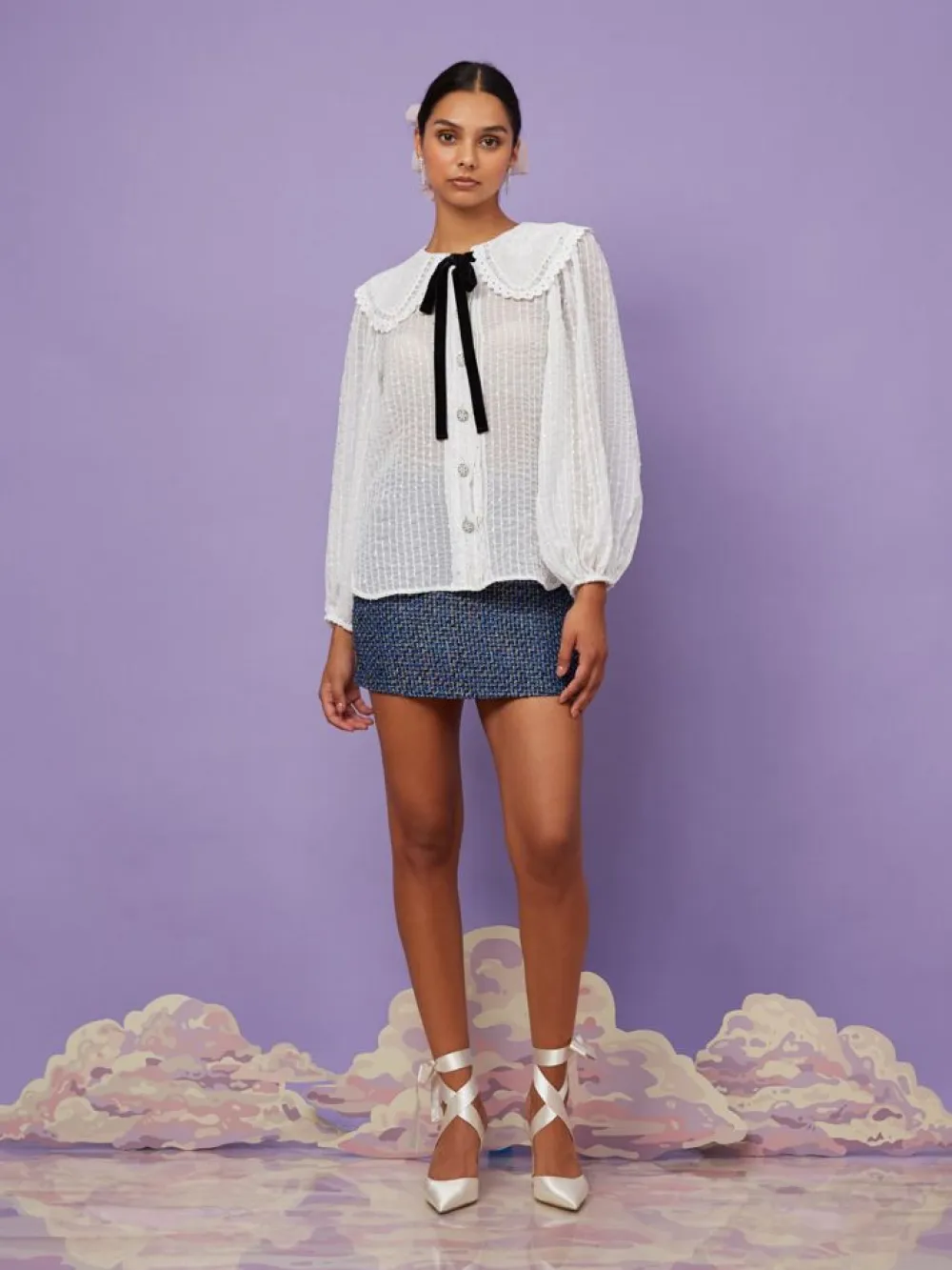 Best Sale Ballet Tweed Mini Skirt Skirts
