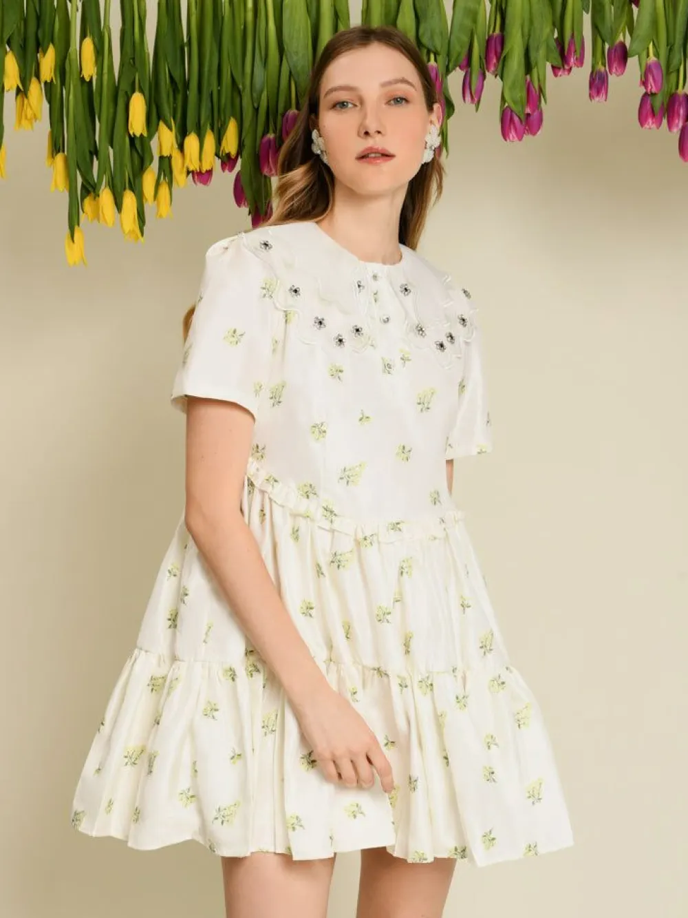 Fashion Ditsy Pick Mini Dress Mini