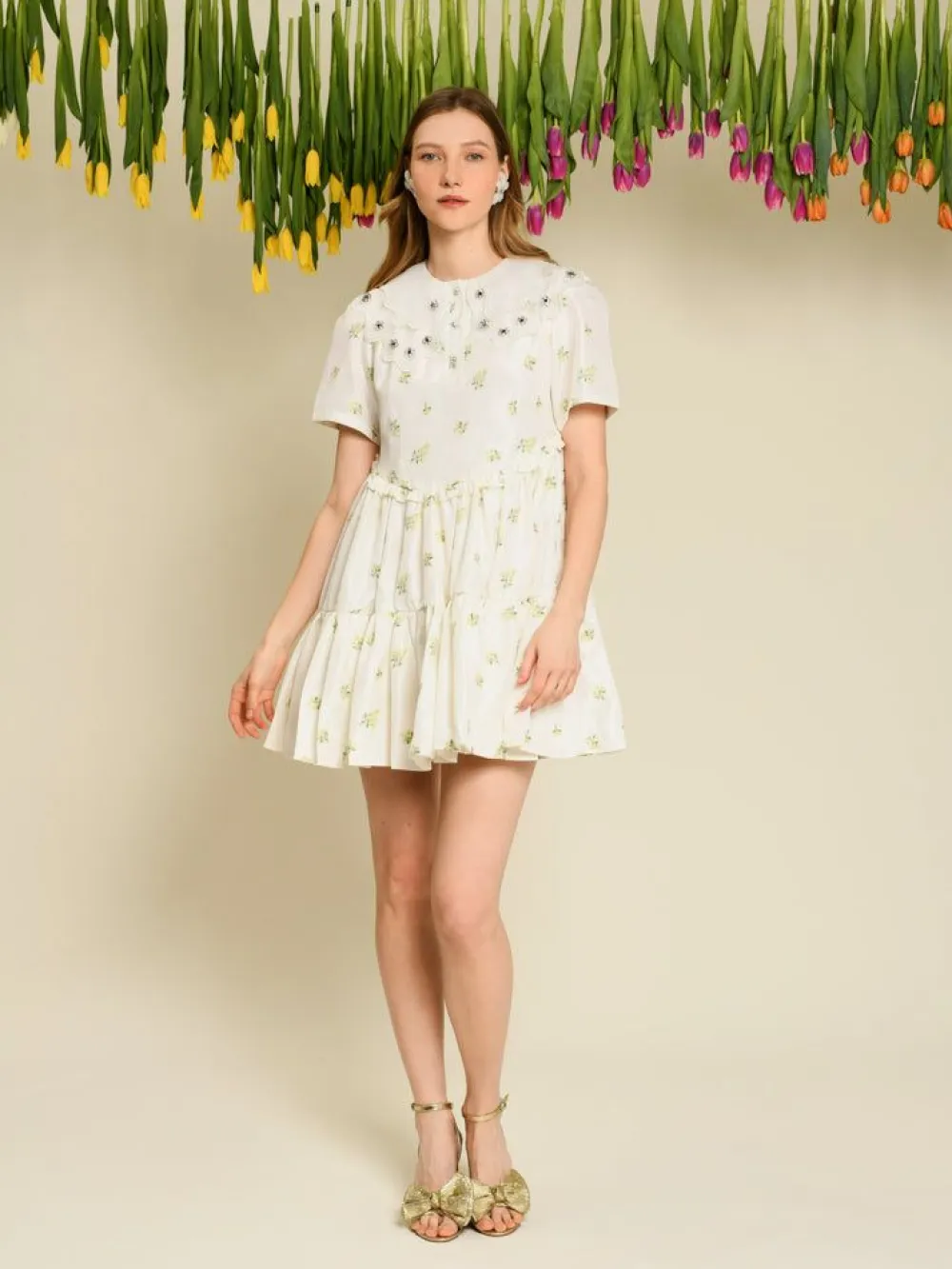 Fashion Ditsy Pick Mini Dress Mini